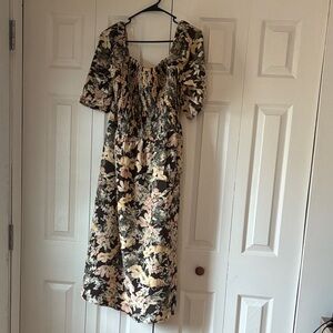 Maurices Floral Midi Dress - Black and Cream
